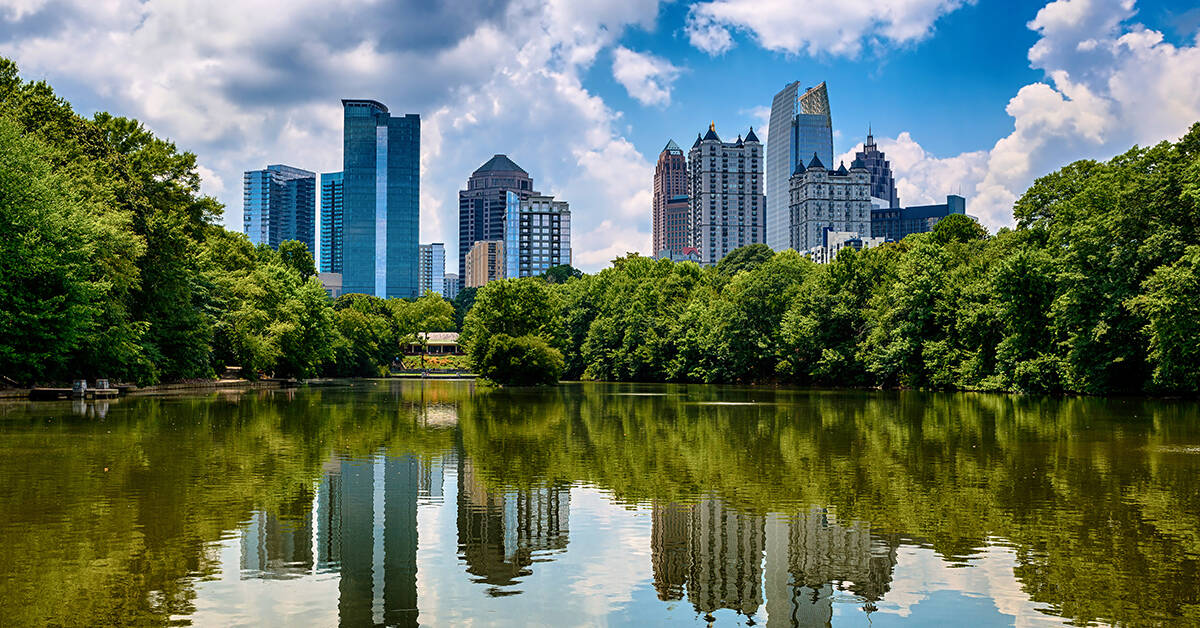 Atlanta skyline as seen from Piedmont Park